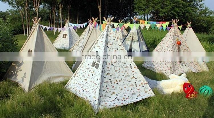 Beige Flax Indian Children Teepee Tent Game House Tent for Kids