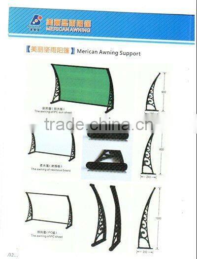 new product polycarbonate solid sheet awning for balcony