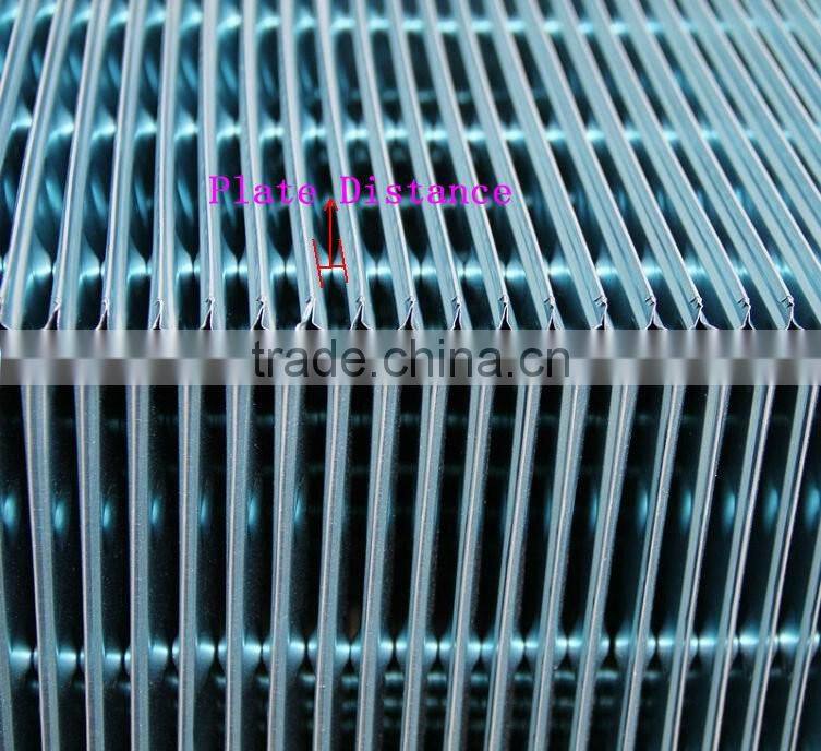 Heating unit air to air heat exchanger with air condition for plates