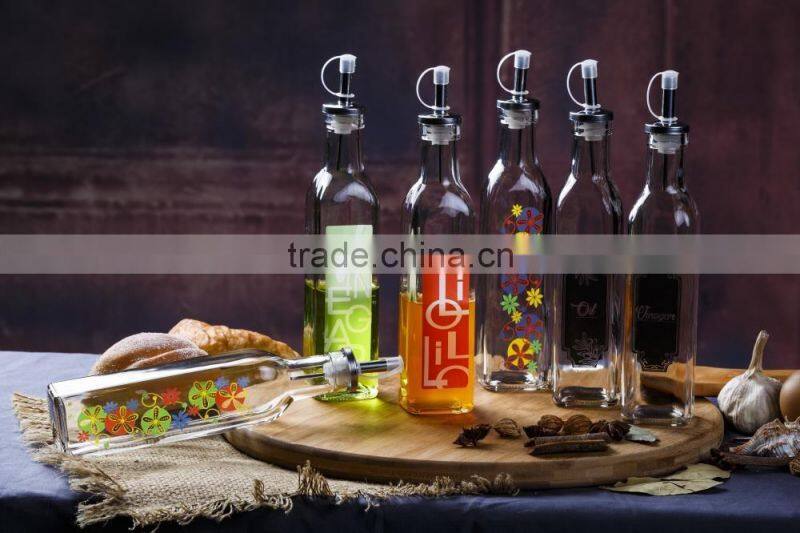 10.50Z clear glass oil bottle glass jar