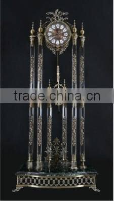 Vintage Copper Carved Floor Clock, Antique Bronze Ornate Rococo Style Floor Clock