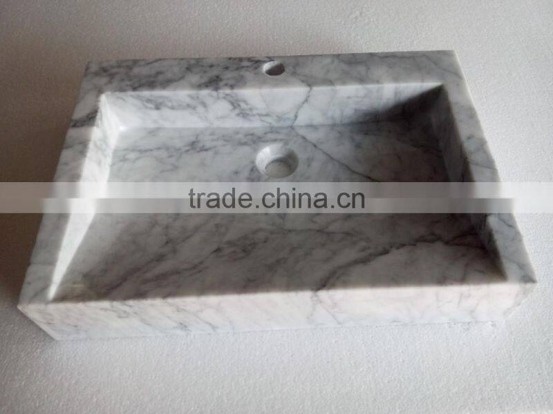 customized carrara white marble wash basin