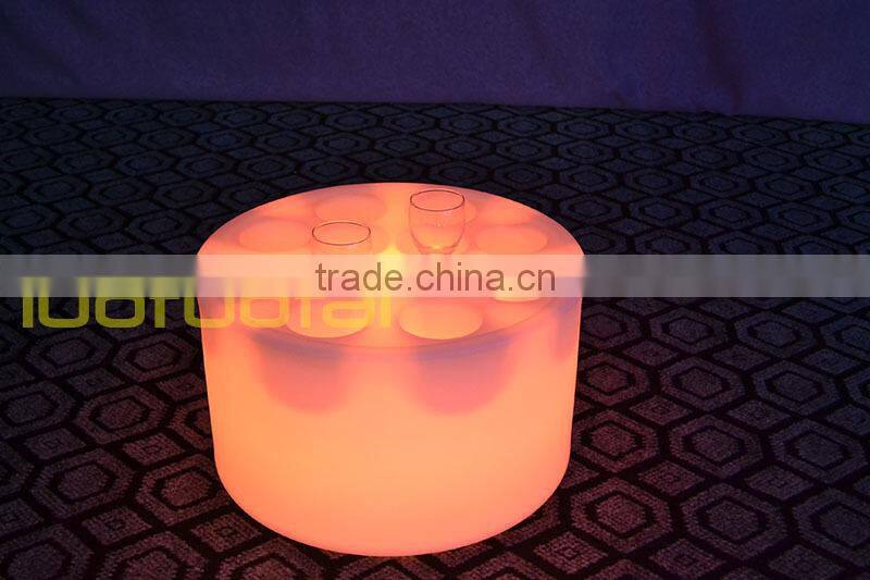 Eco-friendly polyethylene LED wine cup tray ,LED serving tray LED wine glass tray LTT-WB08A