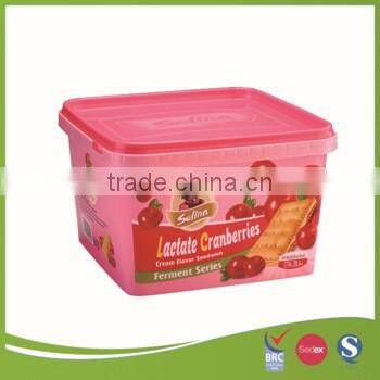 2.7L IML cookies plastic container with pink lid