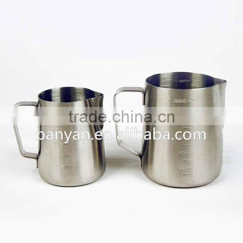 Stainless Steel Milk Pour Pot Cup Mug Frothing Pitcher with Measurements