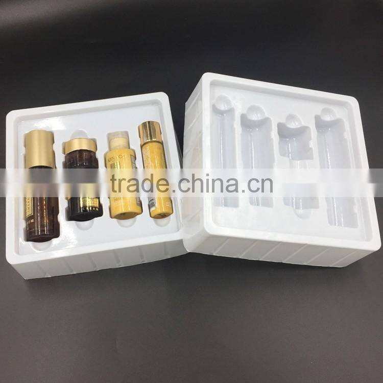 Plastic flocking blister packaging for jewelry/ glass bottled cosmetic