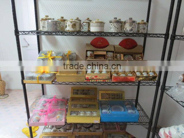 Stocklot rectangular shape yellow line glaze ceramic bakeware with handles