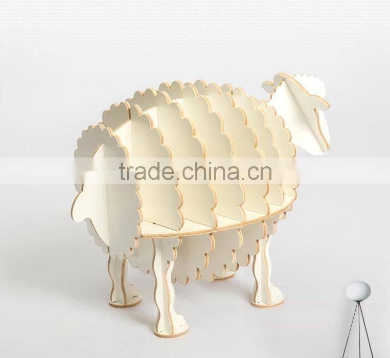 Art deco furniture lovely sheep wood shelf new bookshelf modern design