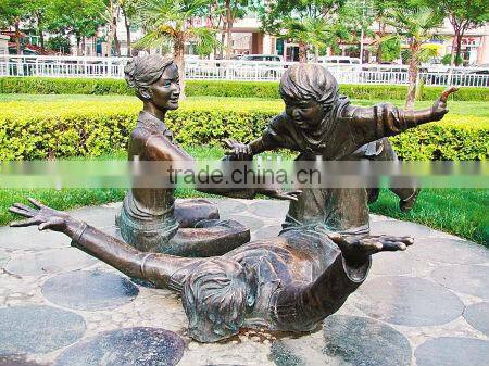 copper/brass man and woman statue sculpture for garden decoration