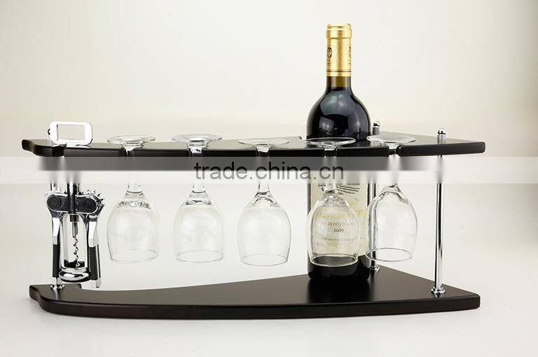 eco friendly natural wood wine bottle rack, wooden wine rack Creativity space saving wood wine stand with low price