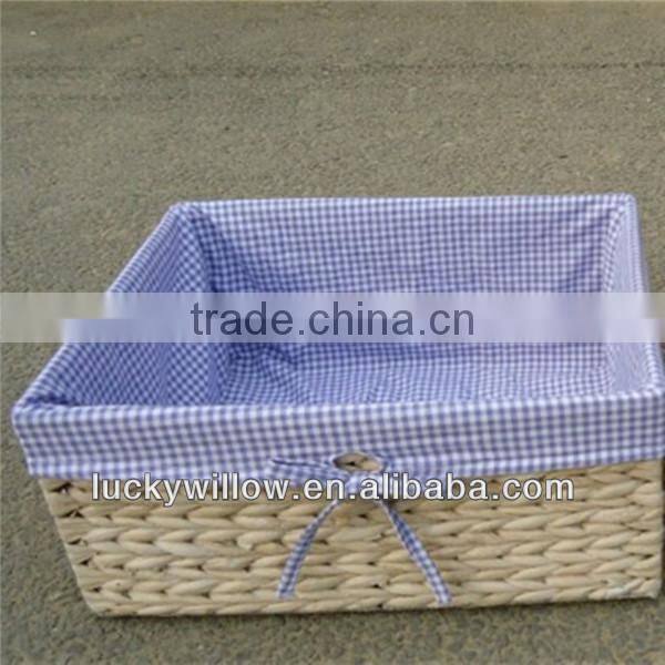 3pcs rectangle seagrass storage basket for garden