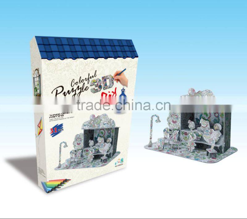 newly-developed 3D painting paper puzzle for kids LT8883A