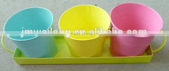 Decorative Windowsill Balcony Metal Herb Flower Pots / Metal Planter