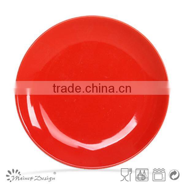 Color glazed cheap ceramic dinner plates shinny finish plate and plate factory