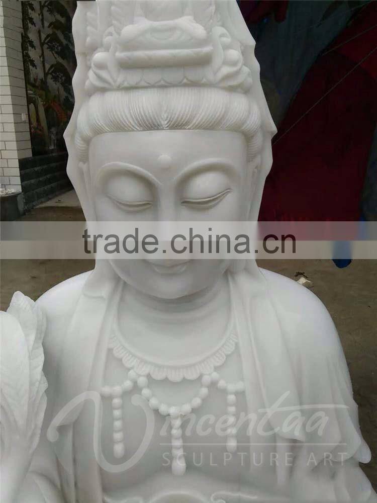 China factory supply fengshui religious natural marble Guanyin buddhas statue for sale
