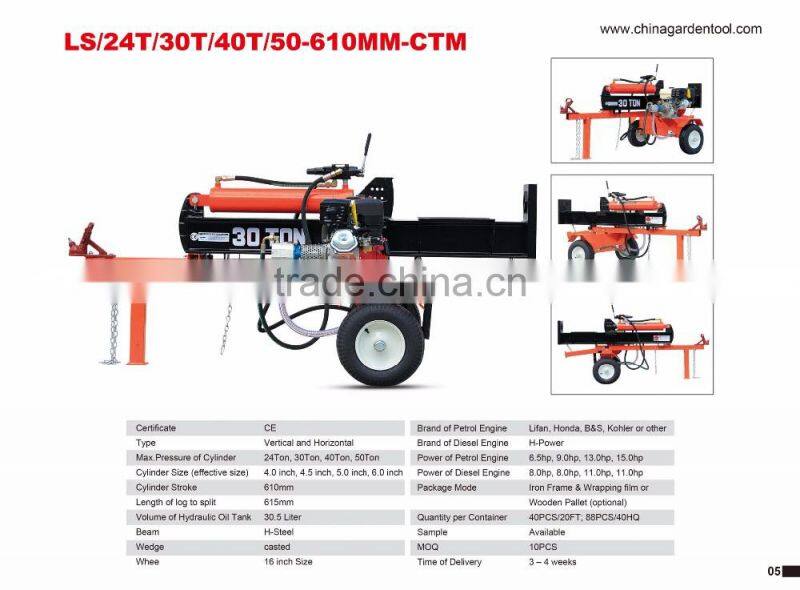 Good quality cheap price wholesaler 24T Mechanical Log Splitter, petrol engine cheap log splitter for sale
