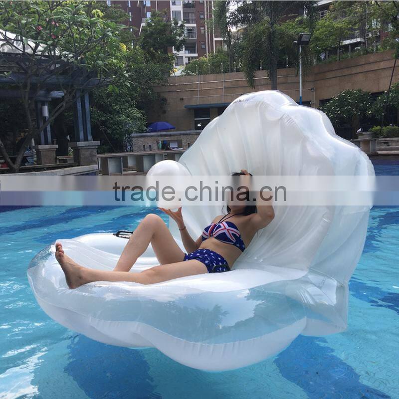 2017 hot sell leasure giant inflatable shell pool float ourdoor swim ringand raft water party and beach toys for adults and kids