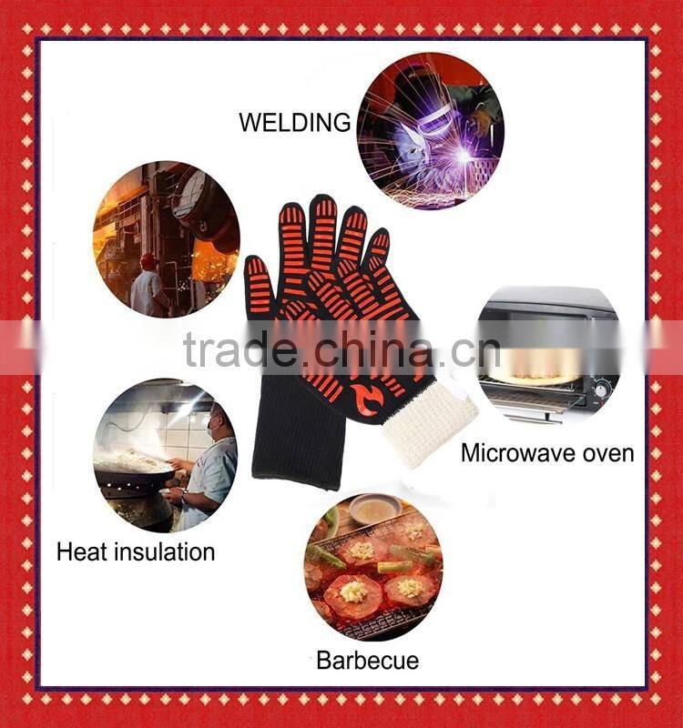 BBQ Grilling Cooking Gloves,932F Extreme Heat Resistant Gloves, Grill Oven Mitts