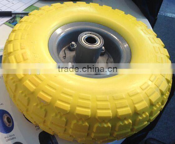 Steel rim PU foam trolley wheel 4.10/3.50-4