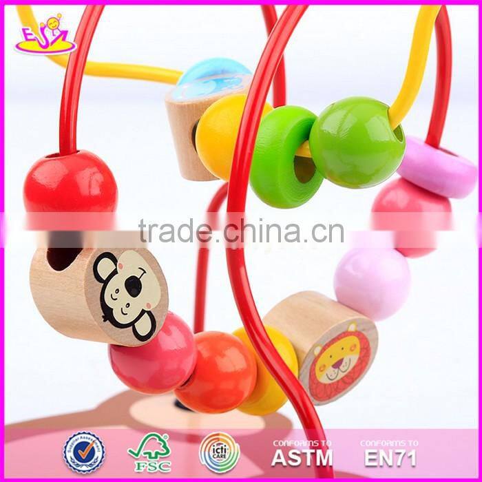 2017 new design funny kids play wooden wire bead maze toys W11B139