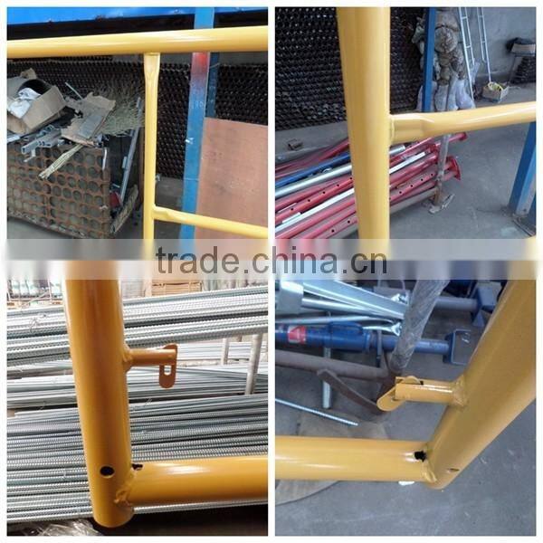 Steel tubular heavy duty walk-thru frame scaffolding