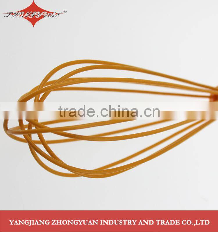 11.5-inch silicone coated wires egg whisk with transparent plastic handle