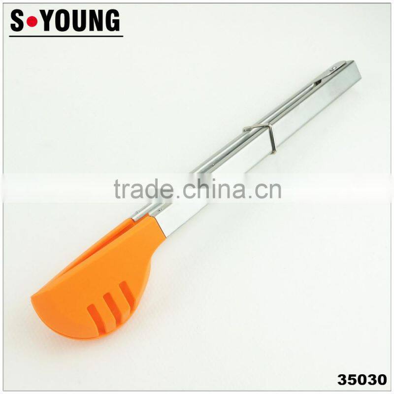 35030 nylon Kitchen Tongs BBQ Cooking Food salad Tongs with spoon
