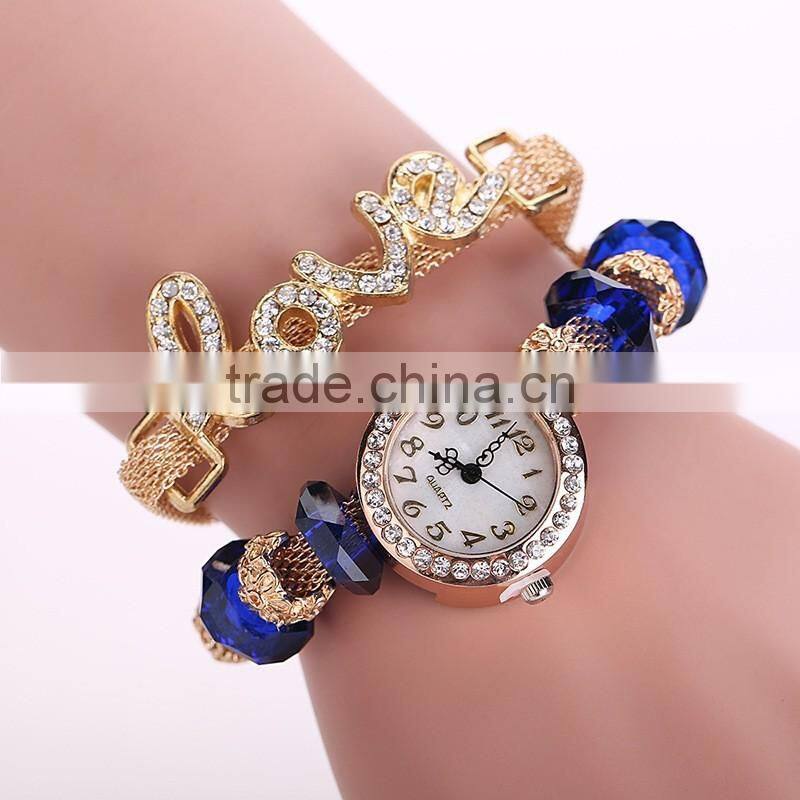 2017 luxury charming watch Fashion Girl pearl bracelet love ladies watch
