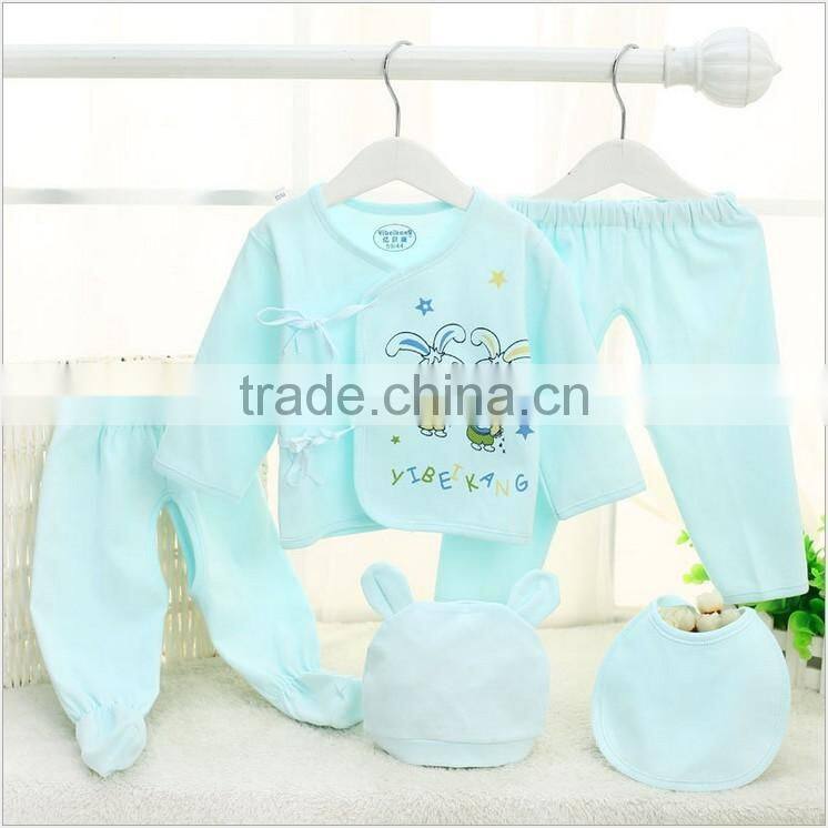 Wholesale Newborn Baby Cotton Clothes Set Cartoon Pattern Baby Clothes