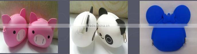 Colorful Bowknot Rubber Silicone Pouch Purse Wallet Glasses Cellphone Cosmetic Coin Bag Case