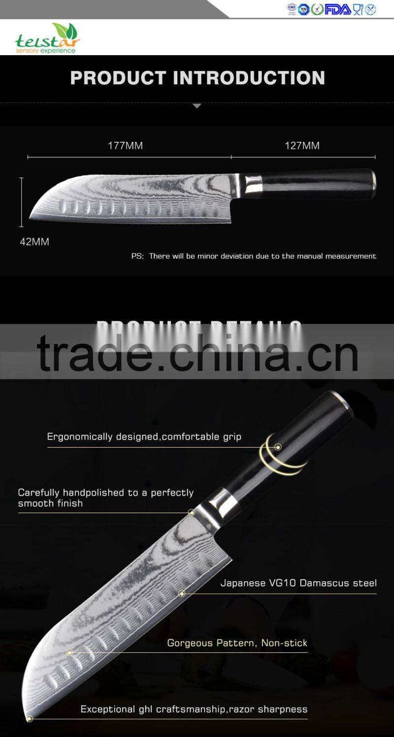 7 "inch Damascus santoku knife Japanese damascus-steel-chef-knife kitchen knives damascus vg10 santoku Spanish Handle