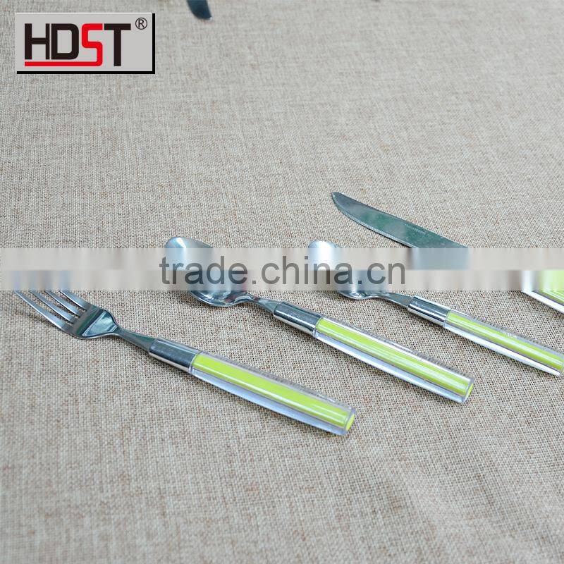 Personalization and round plastic handle stainless steel cutlery set