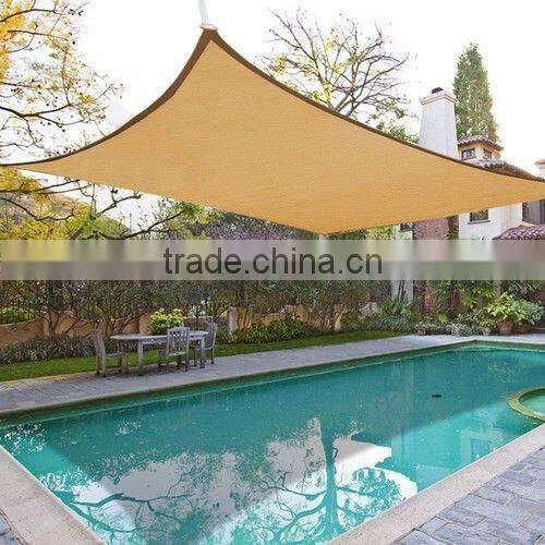Swimming pool cover anti uv sand color shade sail,garden balcony shade screen mesh,wind block anti dust sun shade fabric mesh