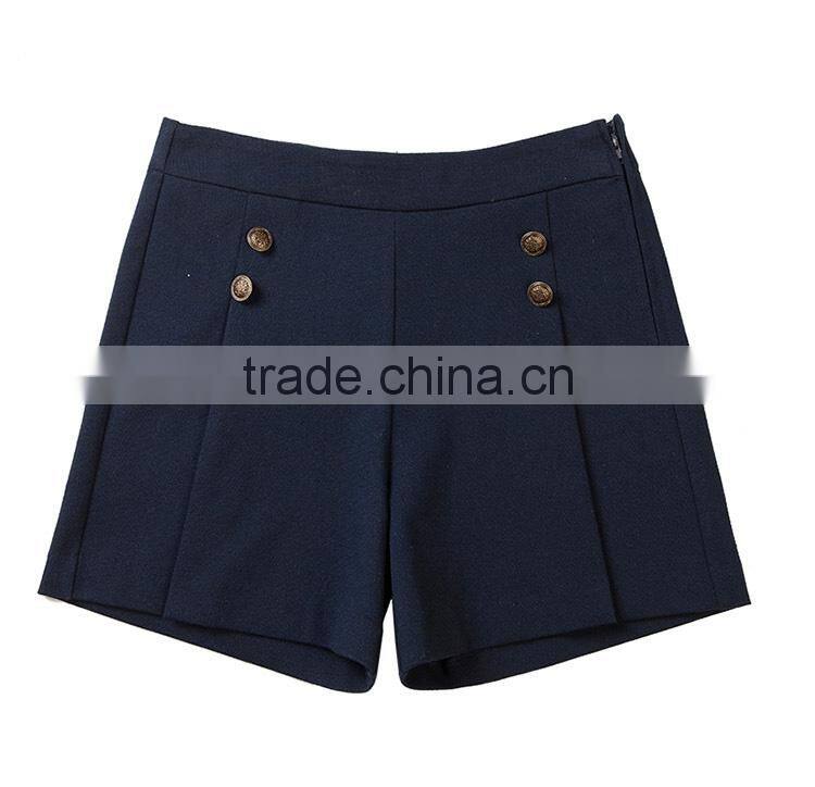 Navy blue shorts 2017 summer new British college student girls skirt custom