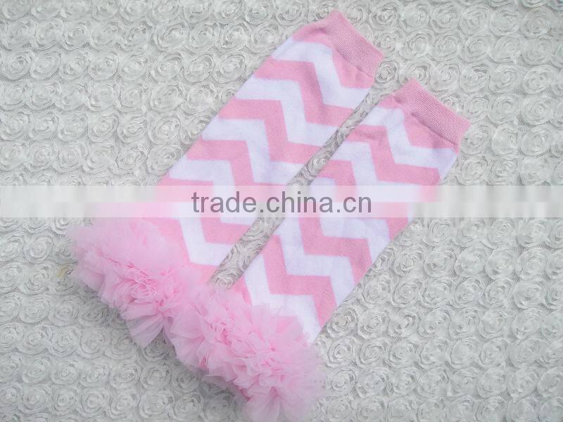 Christmas baby leg warmers Cotton Knitted Printed warmer with ruffles toddler knee high socks