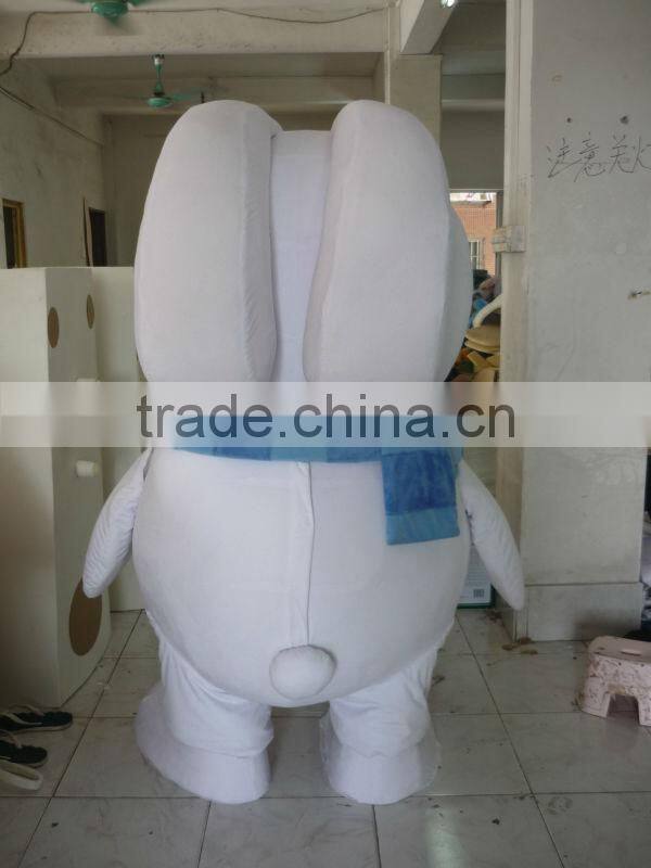 Small Eyes Big Mould White Rabbit Mascot Costume