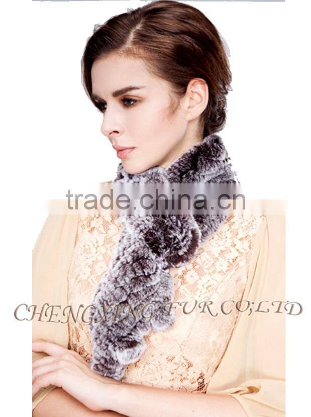 CX-S-18G Fashion Warm Ladies Dyed Fur Rex Rabbit Fur Square Scarf Wholesale