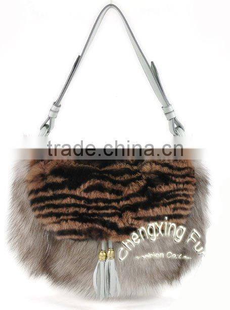 CX-H-20 Genuine Rabbit / FoxFur Leather Handbag