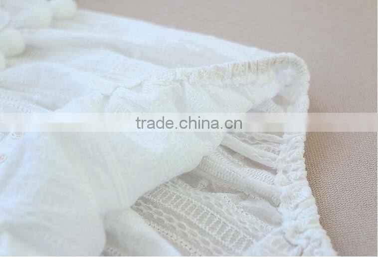 2017 Fall Baby Clothes Romper Girl For Baby Plain Pom Pom Romper