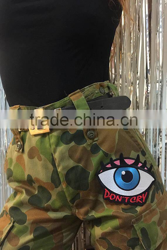 Custom hand made don't cry eye embroidered patch for clothes embroidery patch made in china choose size/color