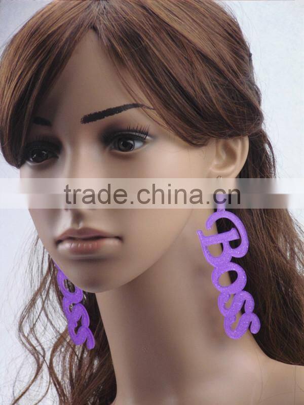 Hip Hop acrylic map earring custom acrylic map earrings 2015 Punk earring jewelry