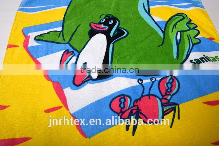 Alibaba Trade Assurance combed cotton screen printing terry children poncho beach towel