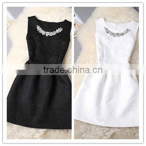 Promotional ! 2016 summer style printing dress skirt, women sleeveless party dresses, Custom women dress