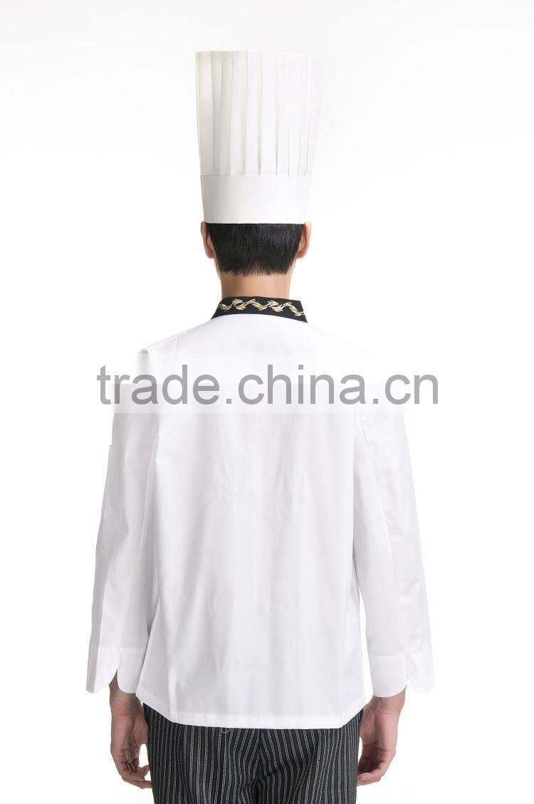 Juqian Cheap long sleeve white chef coat chef uniform sets with high hat
