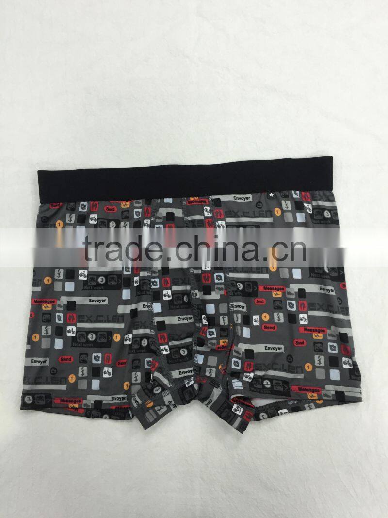 OEM milk silk healthy soft & comfortable men printed boxer shorty