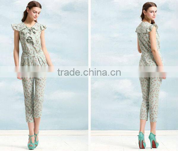 2013 New Design Ladies Printed Jumpsuit