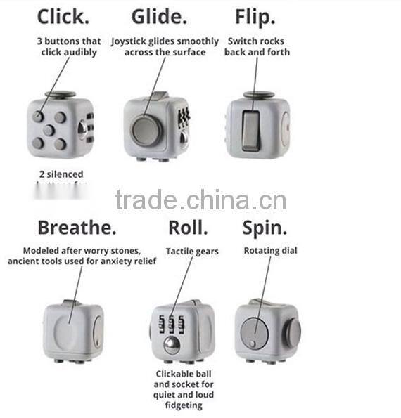 2017 factory new toy magic cube stress relief plastic fidget cube