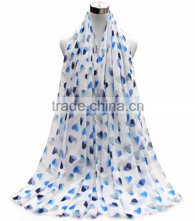 China Factory Heart Print scarf women hijab