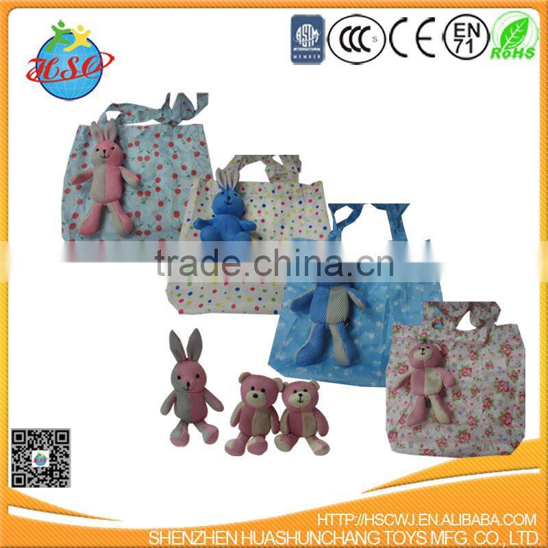 fashion plush penguin foldable shopping bag