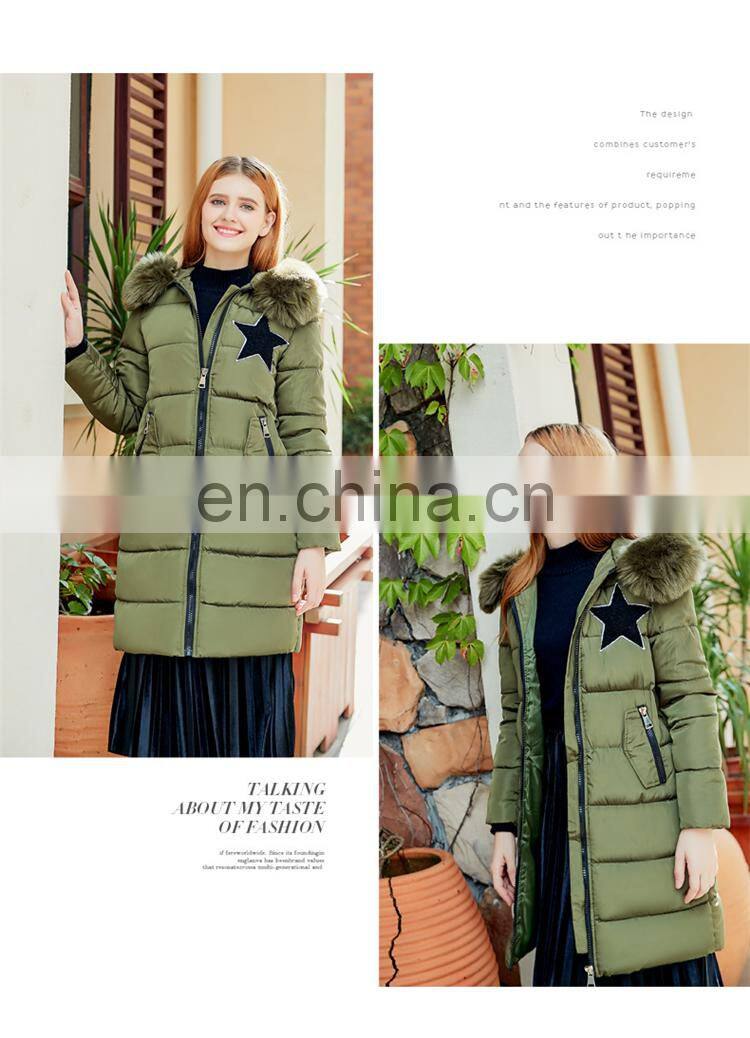 2017 new winter thickening students horns buckle long paragraph feather cotton coats coat cotton jacket S1023
